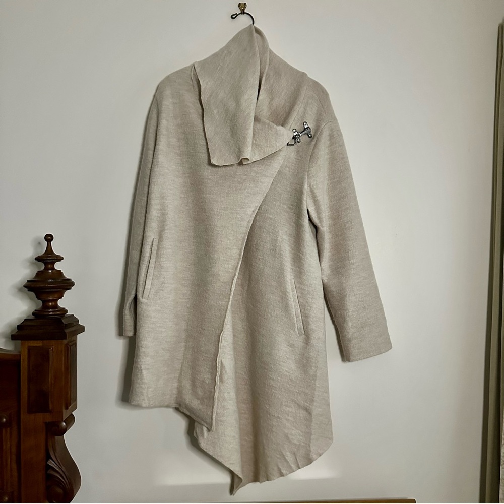 Garnet Hill • Asymmetrical Boiled‎ Wool Coat